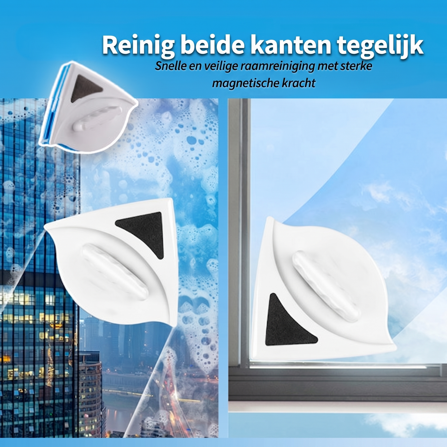 WindowClean — Beide kanten schoon in één beweging