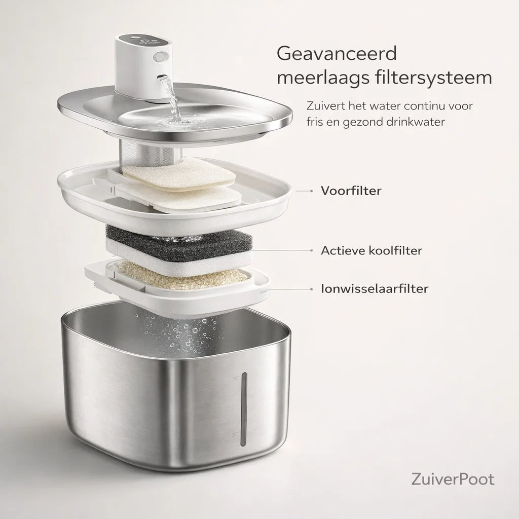 ZuiverPoot – Stromend, gefilterd water voor een gezondere kat